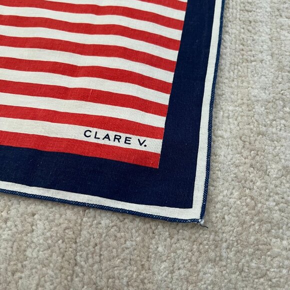 Clare V Stripe Bandana Headscarf - Picture 2 of 7
